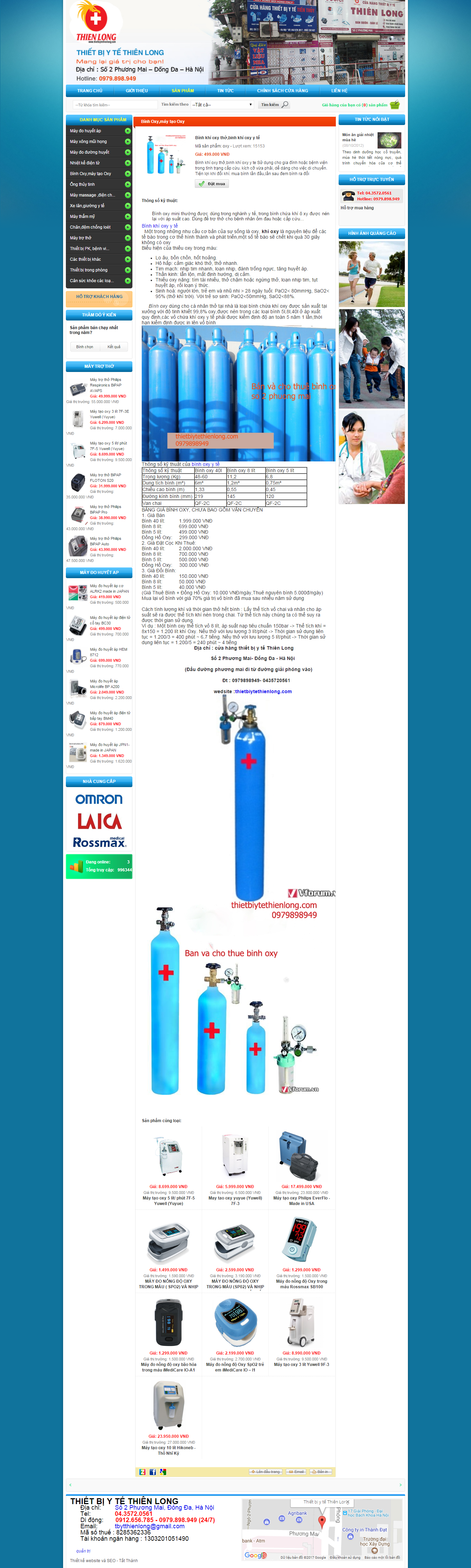 Thiết kế Web thiết bị y tế, dụng cụ y tế thietbiytethienlong.com